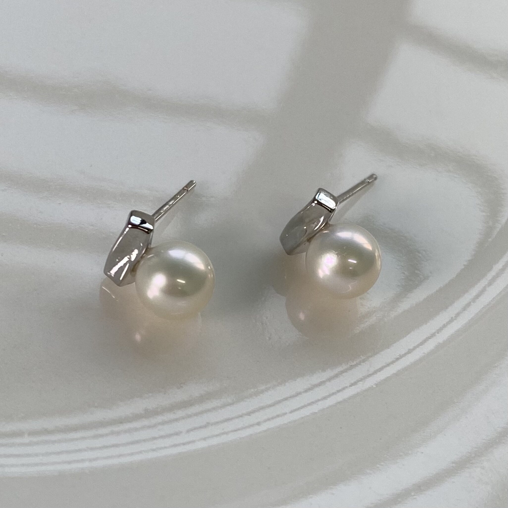 【恒云】天然淡水珍珠耳钉女款 曲面一字轻奢气质高级感耳环耳饰,淘宝优惠券,粉丝福利购,淘宝优惠卷