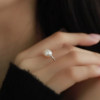 Natural freshwater pearl ring for women S925 silver special-shaped baroque cold style elastic band