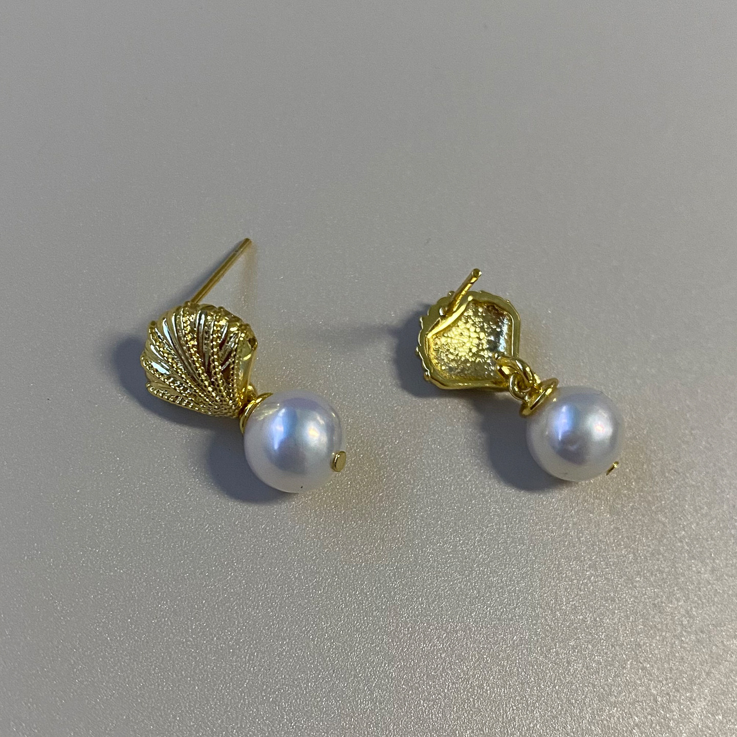 【静海】天然淡水珍珠耳钉女 金色贝壳正圆轻奢精致气质耳坠耳饰,淘宝优惠券,粉丝福利购,淘宝优惠卷