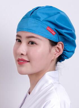 厨师帽女做饭防油烟卫生护士工作厨师帽子防掉发美容帽子冬可调节