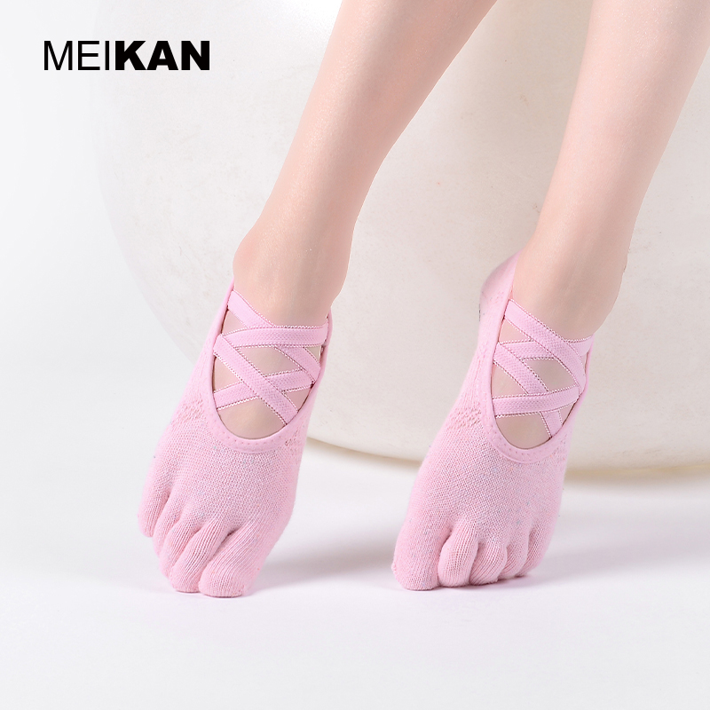 meikan绑带普拉提室内防滑袜地板袜 meikan瑜伽袜子