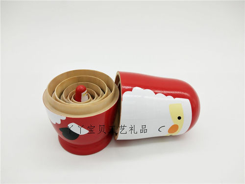 六层圣诞老人俄罗斯套娃儿童益智木制玩具工艺礼品情人节礼物摆饰 - 图1