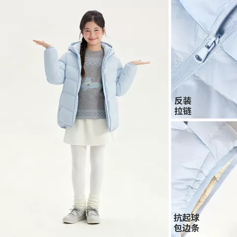 [轻暖2.0]笛莎童装女童轻薄排骨羽绒服儿童冬季新款大童女孩外套 图片 5