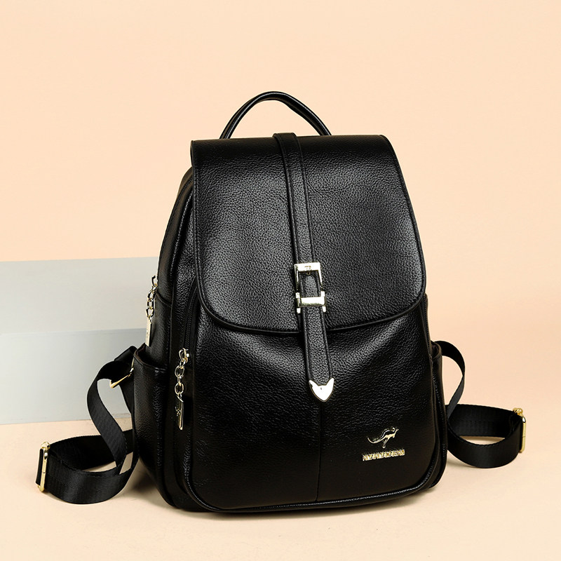 Genuine leather backpack women's bag 2026 new style versatile and large size