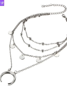 Choker pendant with multi-layer collarbone necklace madam
