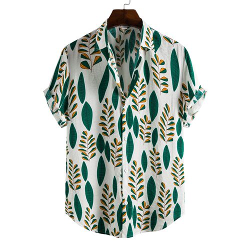 African Shirt Print Casual Men's Short Sleeve Top非洲衬衫男 - 图2