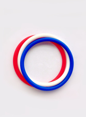 雷鬼嘻哈风滑板黑白蓝橡胶手环