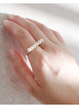 窄条开口戒指合金镀金银色配件