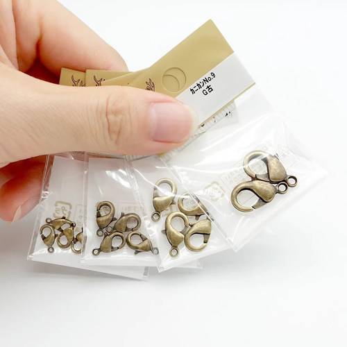 日本贵和配件龙虾扣镀金银色进口手工饰品DIY拉链扣材料 - 图1