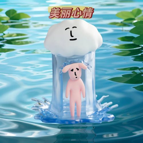 正版plzdot粉红兔子二代抽象盲盒周边手办玩偶生日礼物桌面摆件 - 图1