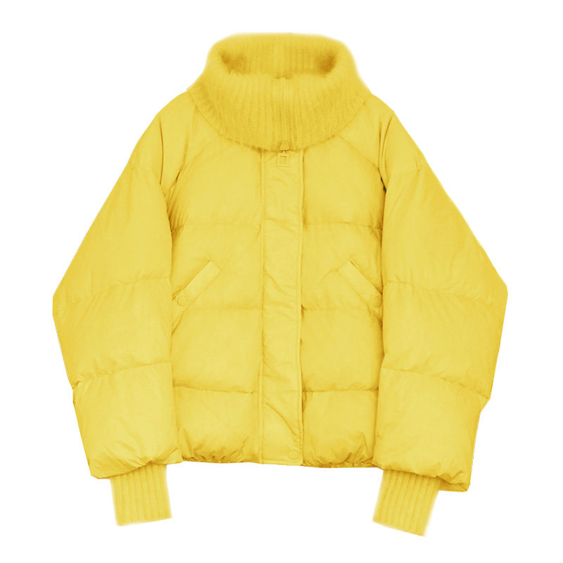 品牌反季清仓兔毛毛线拼接新羽绒服 cococasa羽绒服