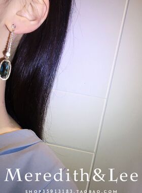 小清新女士莫兰迪蓝耳环