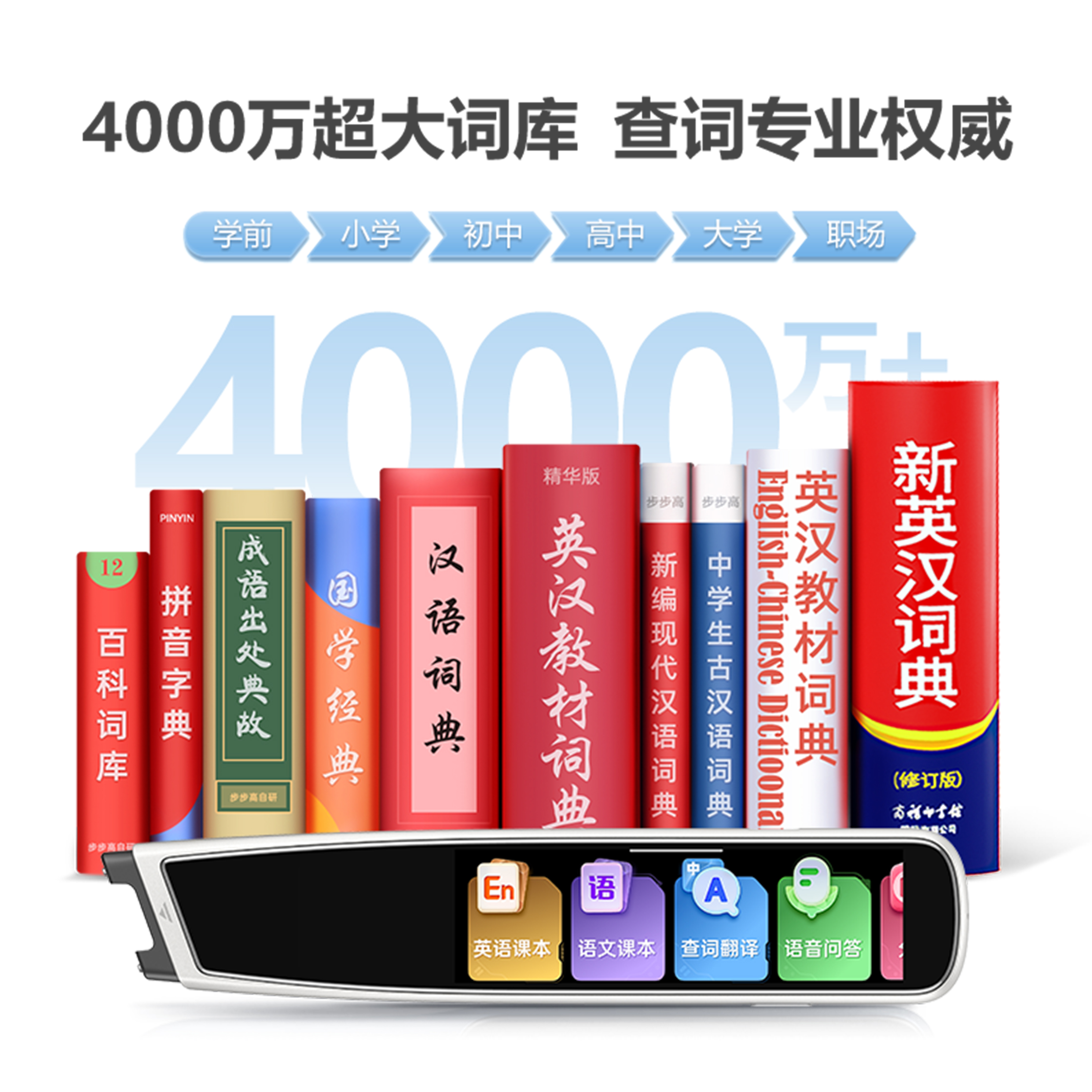 【官方旗舰店】步步高词典笔F6点读笔翻译笔通用英语学习神器扫描笔单词笔小学生初中高中智能扫读笔人教版 - 图0