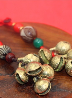 西藏铃铛黄铜汽车钥匙包包饰品