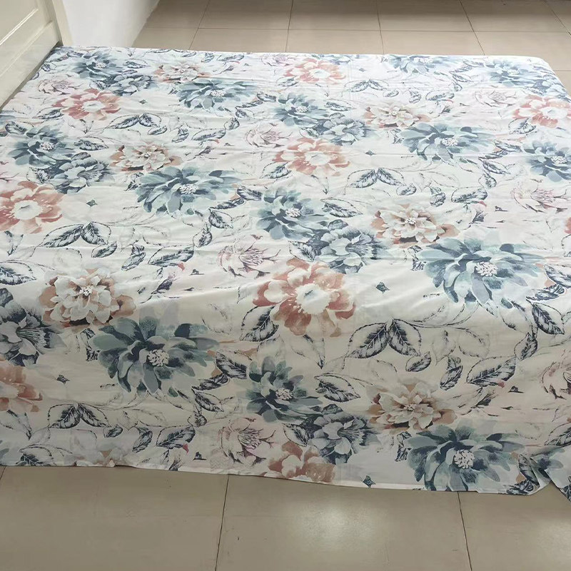 外贸出口尾单余料纯棉床单单件100%加厚双人柔软全棉布睡单三件套 - 图0