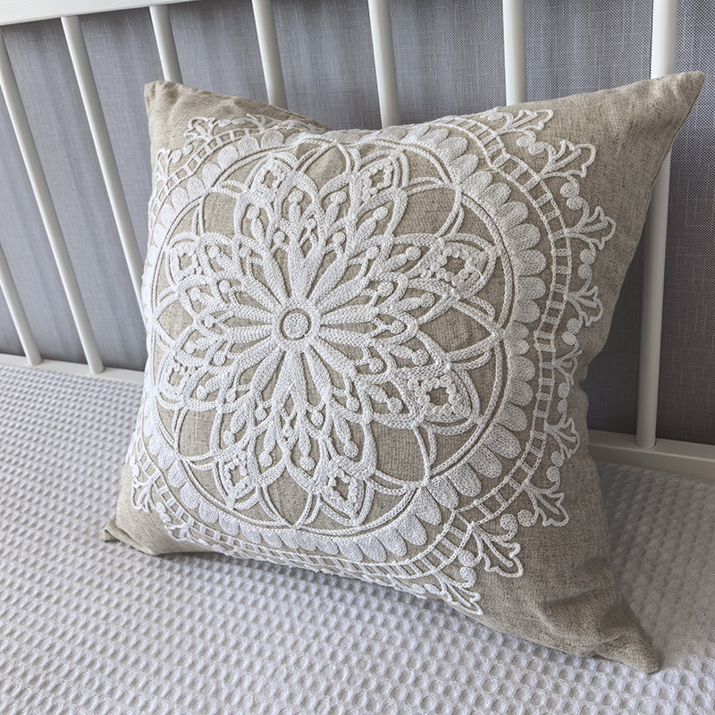 外贸出口欧式风格家居靠枕腰枕靠垫套沙发客厅卧室通用绣花抱枕套,淘宝优惠券,粉丝福利购,淘宝优惠卷