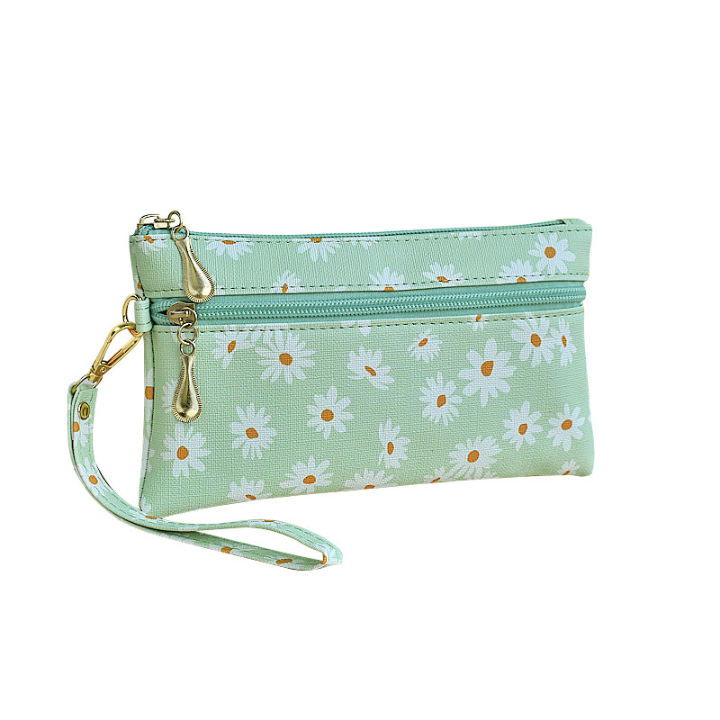 新款高颜值时尚手拿包女轻便小方包拉链包包百搭洋气太阳花印花包 - 图3