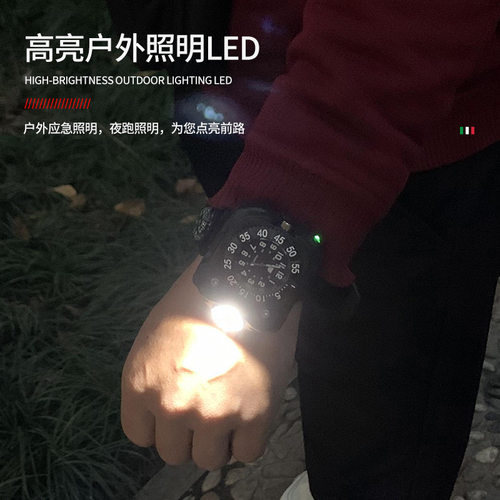 LED手表手电筒户外运动夜跑灯石英表手腕灯个性充电野营灯 - 图0