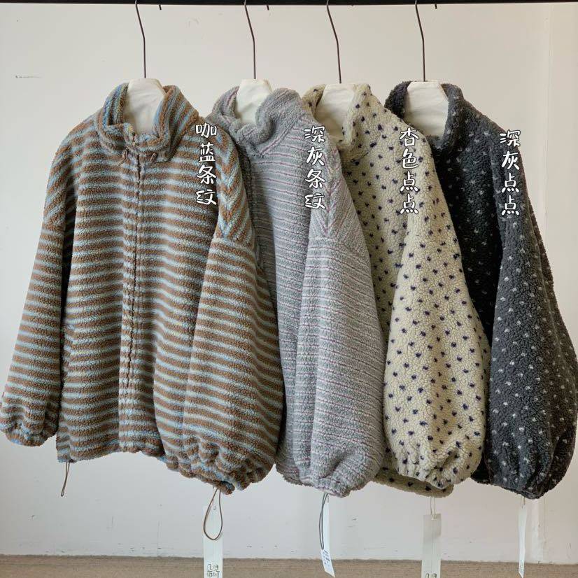 几布见川825584冬新品宽松大码胖mm慵懒休闲立领抽绳仿羊羔绒外套,淘宝优惠券,粉丝福利购,淘宝优惠卷