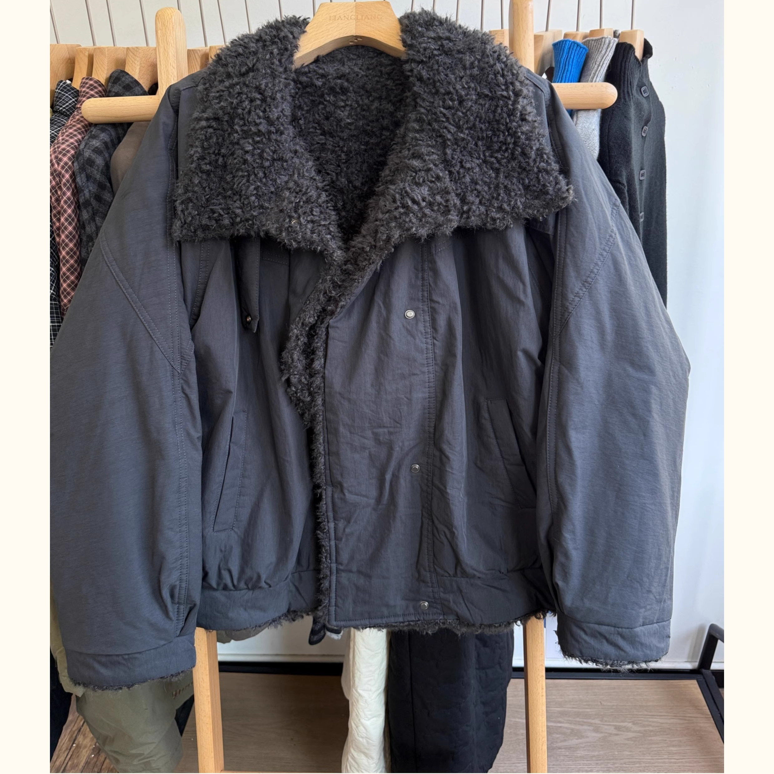 WE女装453158冬季保暖宽松大码胖mm慵懒风立领仿羊羔毛绒棉服外套,淘宝优惠券,粉丝福利购,淘宝优惠卷