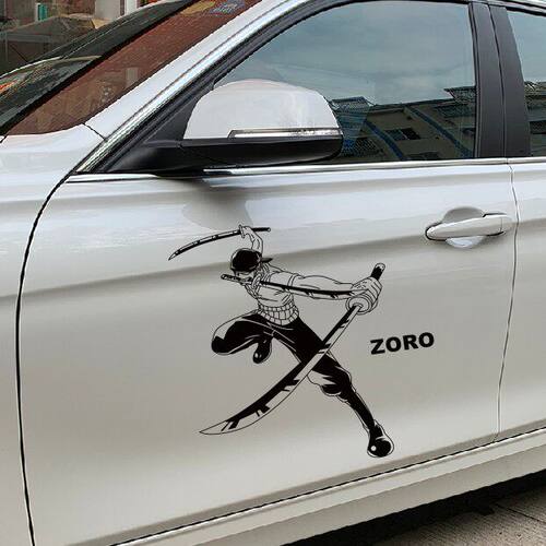 音符汽车反光个性车贴纸卡通 海贼王 佐罗ZORO 侧门贴 7550 - 图3