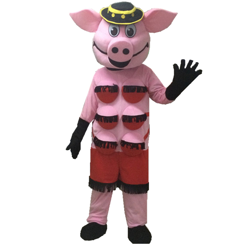 定制母猪卡通人偶服装欢乐猪动漫人物头套三头猪人穿玩偶服厨师猪