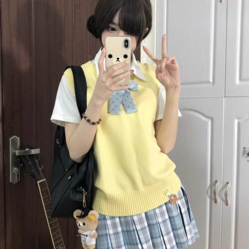 【神仙club】月川中  马夹背心 多色套头无袖jk毛衣   jk制服马甲 - 图1
