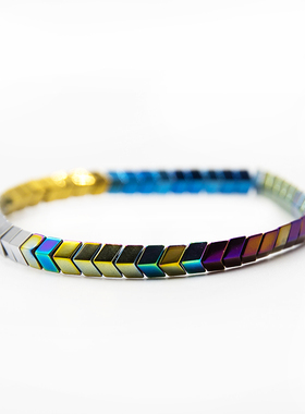 欧美新款电音镭射电镀箭头百搭