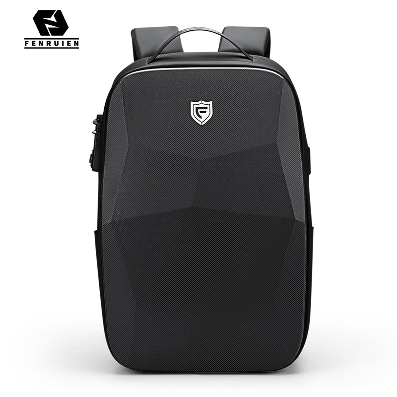 男士硬壳防盗17.3寸休闲出差双肩包 梵瑞恩箱包双肩背包