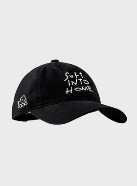 卢昱晓同款Soft Into Home刺绣棒球帽女水洗做旧软顶遮阳鸭舌帽男