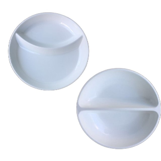 Imitation porcelain melamine double grid dish two grid bowl fried noodles