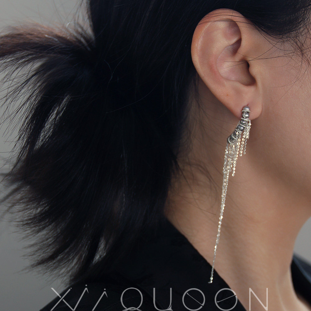 「银翼」原创设计淡水灰珍珠流苏耳环不规则戒指925纯银小众耳夹,淘宝优惠券,粉丝福利购,淘宝优惠卷