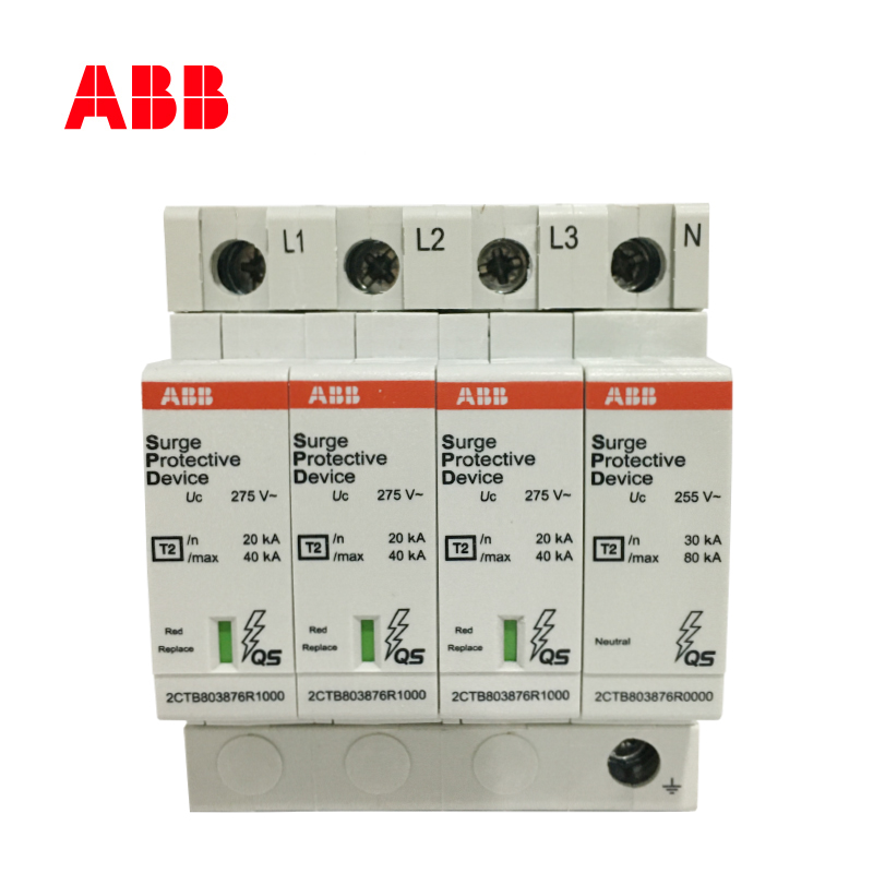 ABB浪涌保护器OVR系列1N/2P220V防雷击家用3N/4P380V常规20KA40KA - 图1