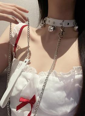 铃铛K9牵引绳女颈带情趣颈圈锁骨链脖子项链项圈chocker狗链m女