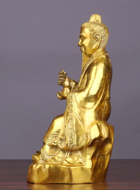 黄铜张仲景铜像名神医中医馆摆件