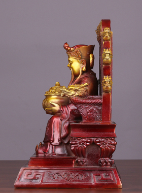 铜文财神龙椅财神办公室摆件乔迁