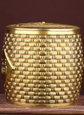 黄铜粮仓五谷丰登摆件中式家居