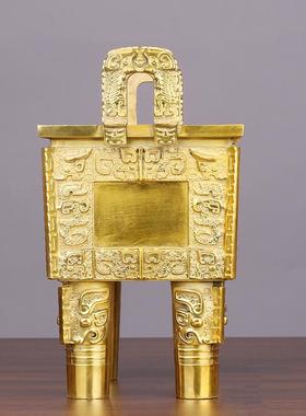 黄铜四方鼎司母戊鼎摆件