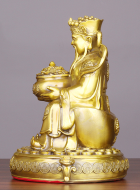 黄铜财神爷招财纳福中式家用供奉