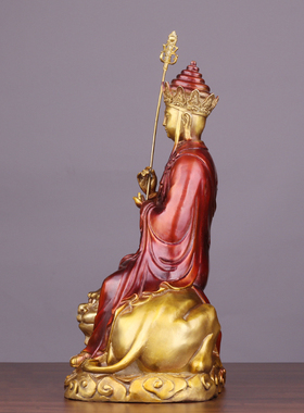 铜地藏王菩萨坐谛听地藏佛像大号