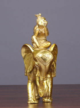 黄铜封侯拜相大象猴子家居摆件