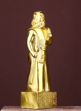 古韵之家黄铜炎帝家居玄关摆件