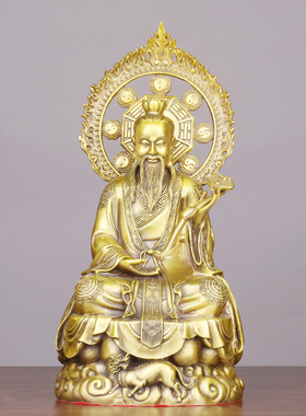 黄铜三清道祖道家法相太上老君