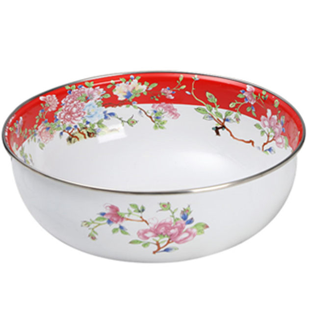 Oulijia enamel new product thickened enamel basin deepened enamel and wash basin old-fashioned iron porcelain soup basin mixing basin