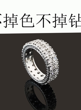 高级感锆石戒指男士自律指环对戒