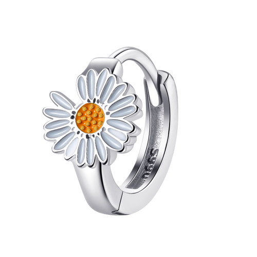 小雏菊耳环男士S925纯银耳扣2026新款爆款女生养耳洞耳圈单只耳饰 - 图3