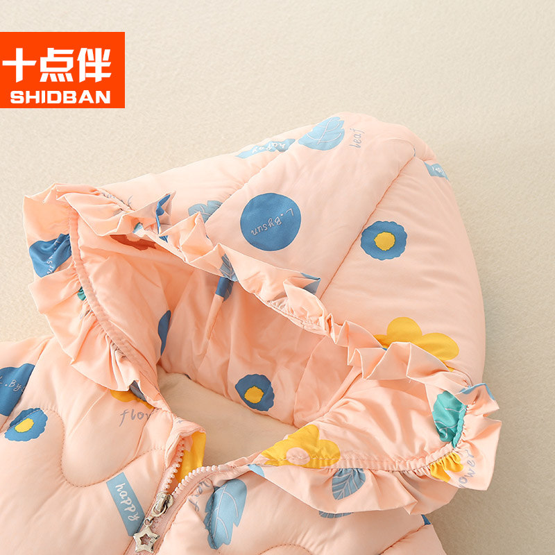 婴儿冬装加厚带帽女宝宝外出爬服 十点伴周家连身衣/爬服/哈衣