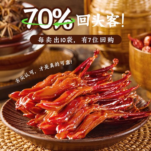 初旭酱香鸭舌240g/208g 温州特产卤味休闲零食辣味鸭货独立小包装 - 图0