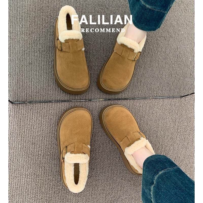 厚底加绒豆豆勃肯鞋女2025新款秋冬季外穿毛毛鞋子保暖棉鞋雪地靴,淘宝优惠券,粉丝福利购,淘宝优惠卷