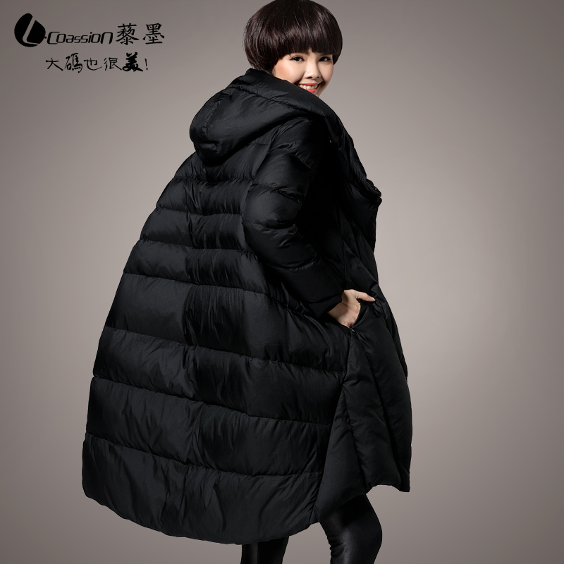 宽松大码羽绒服女茧型中长款过膝2018新款胖